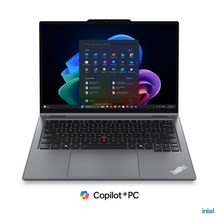 Pilt Lenovo ThinkPad X1 2-in-1 G11 Intel | Grey | 14 " | OLED | Touchscreen | 2.8K | 2880 x 1800 pixels | Intel Core Ultra X7 | 368H | 64 GB | Soldered LPDDR5X | Solid-state drive capacity 1000 GB | Intel Arc B390 GPU | Windows 11 Pro | 802.11be | Bluetooth version 5.4 | 4G/5G upgradable | Keyboard language English | Keyboard backlit | Warranty 36 month(s) | Battery warranty 12 month(s)