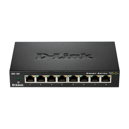 Pilt D-Link | Switch | DGS-108/E | Unmanaged | Desktop | Gigabit Ethernet (copper) ports quantity 8