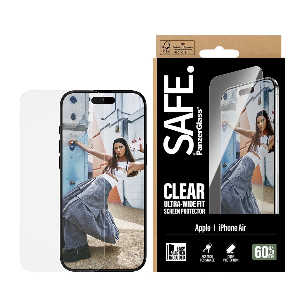 Pilt PanzerGlass Screen protector | Apple | iPhone Air | Glass | Transparent | Ultra-Wide Fit w. EasyAligner