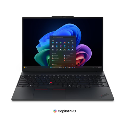Pilt Lenovo ThinkPad E16 G4 Intel | Black | 16 " | IPS | WUXGA | 1920 x 1200 pixels | Anti-glare | Intel Core Ultra 5 | 325 | 24 GB | SODIMM DDR5 | Solid-state drive capacity 512 GB | Intel Graphics | Windows 11 Pro | 802.11be | Bluetooth version 5.4 | Keyboard language English | Keyboard backlit | Warranty 36 month(s) | Battery warranty 12 month(s)