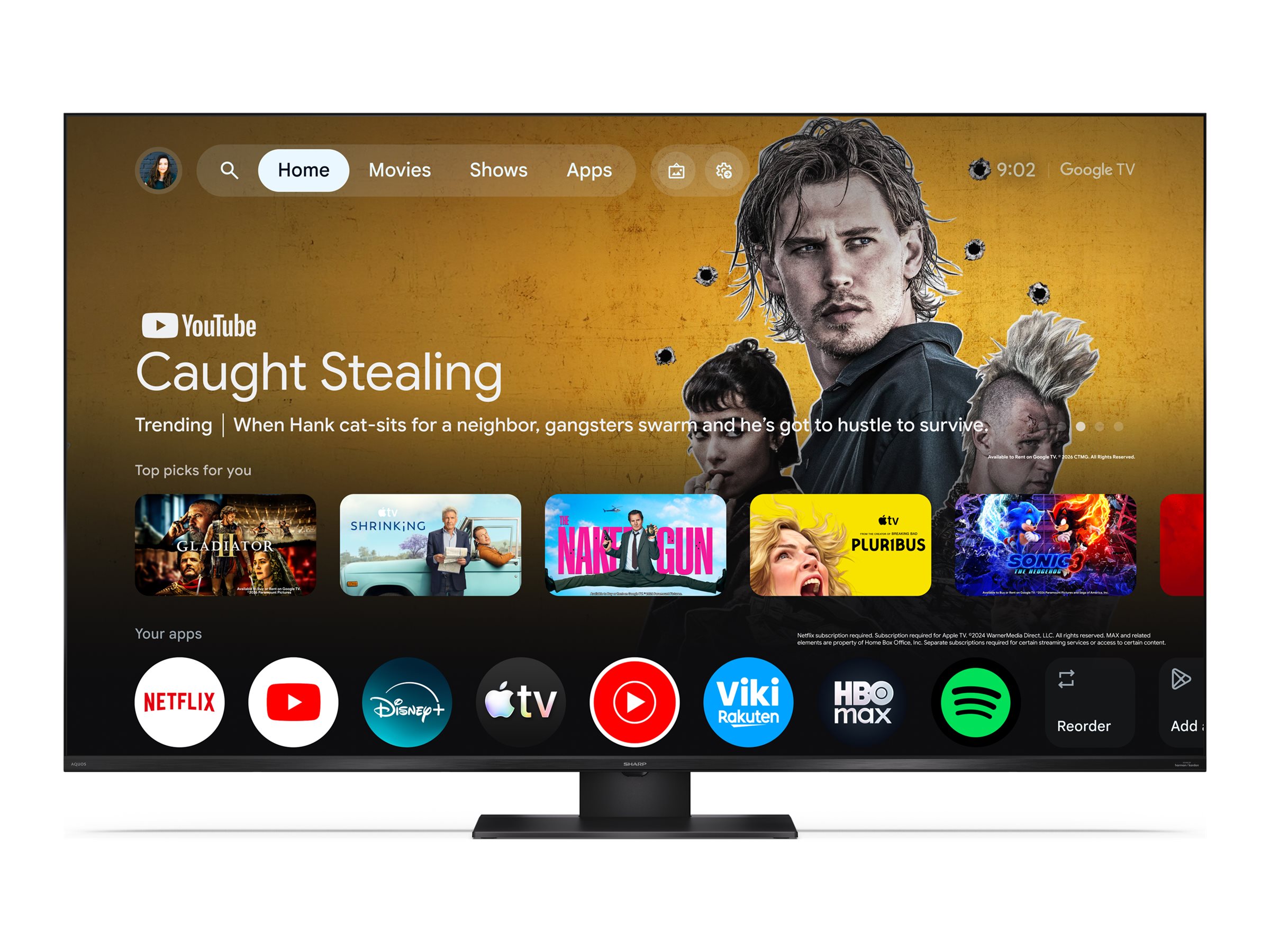 Pilt Sharp 65JT8265E 65" (164cm) 4K Ultra HD QLED MiniLED Google TV | Sharp