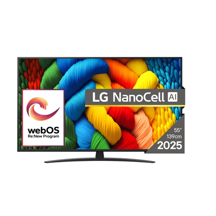 Pilt LG 55NANO81A3A | 55 | Smart TV | webOS 25 | UHD