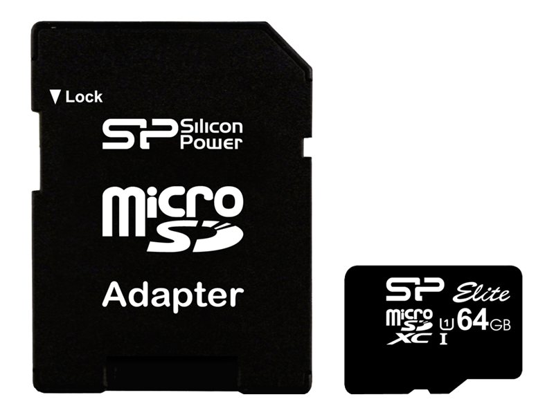 Pilt Silicon Power | Elite UHS-I | 64 GB | MicroSDXC | Flash memory class 10 | SD adapter