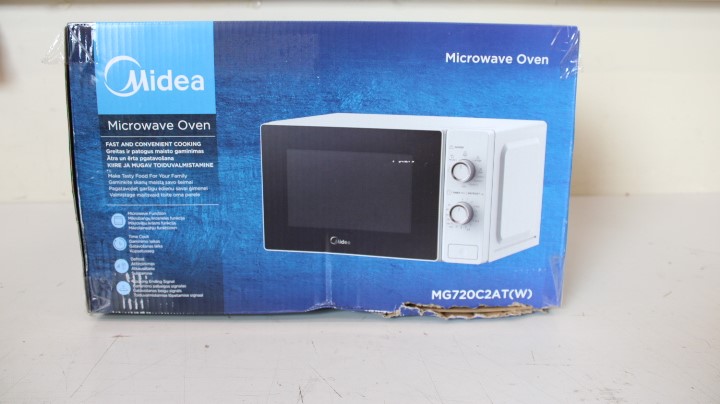 Pilt SALE OUT. Midea MG720C2AT Microwave oven with Grill, Microwave 700 W, Grill 1000 W, 20 L, White, DAMAGED PACKAGING | Microwave oven with Grill | MG720C2AT | Free standing | 20 L | 700 W | Grill | White | DAMAGED PACKAGING