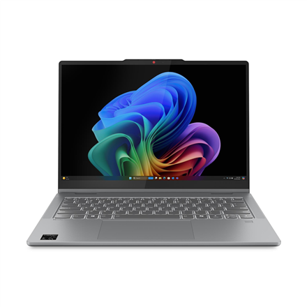 Pilt Lenovo IdeaPad 5 2-in-1 14Q8X9 | Luna Grey | 14 " | OLED | Touchscreen | WUXGA | 1920 x 1200 pixels | Glossy | Snapdragon X | X1-26-100 | 16 GB | Soldered LPDDR5x | Solid-state drive capacity 512 GB | Qualcomm Adreno GPU | Windows 11 Home | 802.11be | Bluetooth version 5.4 | Keyboard language English | Keyboard backlit | Warranty 24 month(s) | Battery warranty 12 month(s)