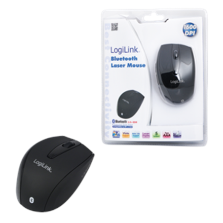 Pilt Logilink | Bluetooth Laser Mouse; | Maus Laser Bluetooth mit 5 Tasten | wireless | Black