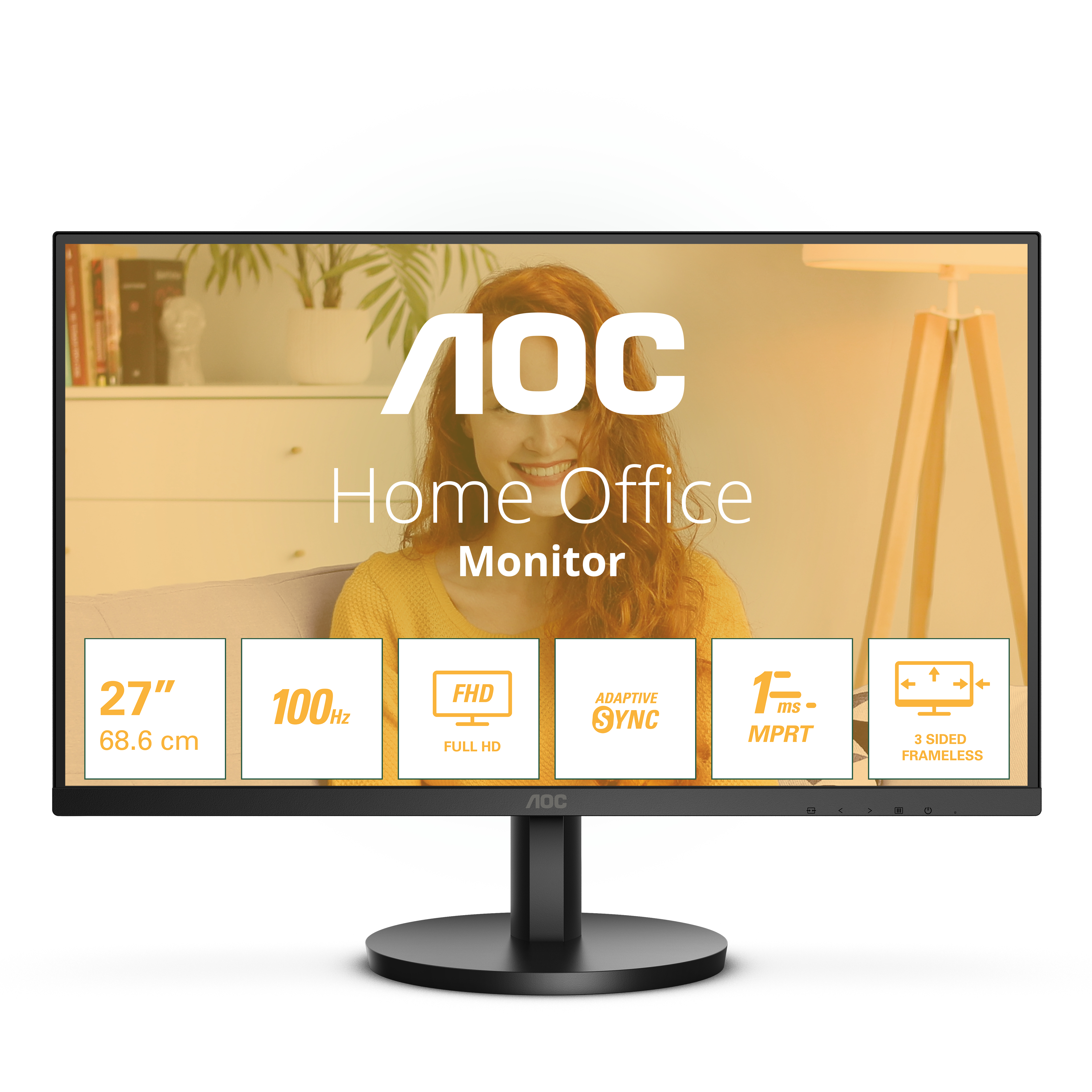 Pilt AOC 27B3HMA2 | 27 " | VA | FHD | 16:9 | 100 Hz | 4 ms | 1920 x 1080 pixels | 250 cd/m² | HDMI ports quantity 1