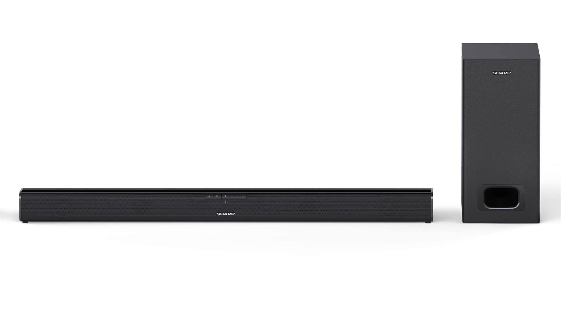 Pilt Sharp | HT-SBW110 2.1 Slim Soundbar | Black | No | AUX in | Bluetooth | Wireless connection