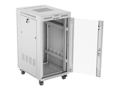 Pilt Lanberg | Rack cabinet 19" free-standing 22U/600x800 (flat pack) with glass door | FF01-6822-12SL | Grey
