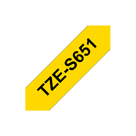 Pilt Brother | TZe-S651 Strong Adhesive Laminated Tape | Black on Yellow | TZe | 8 m | 2.4 cm