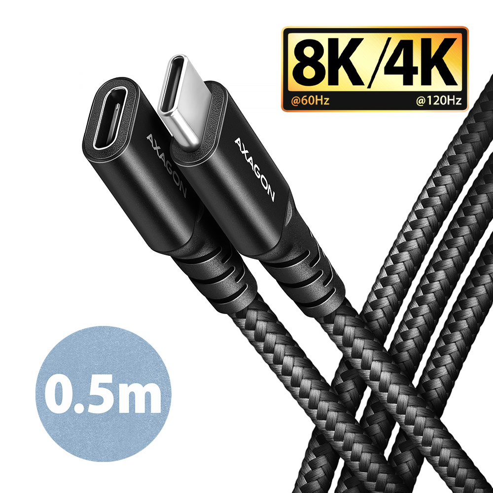 Pilt AXAGON Extension USB 20Gbps cable, 0.5 m | BUCM32-CF05AB | USB-C to USB-C