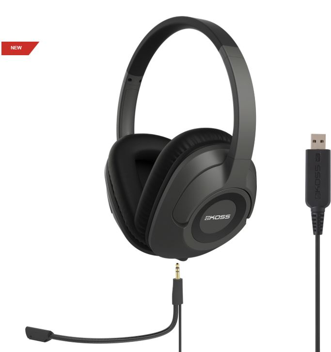 Pilt Koss | SB42 USB | Headphones | Wired | On-Ear | Microphone | Black/Grey