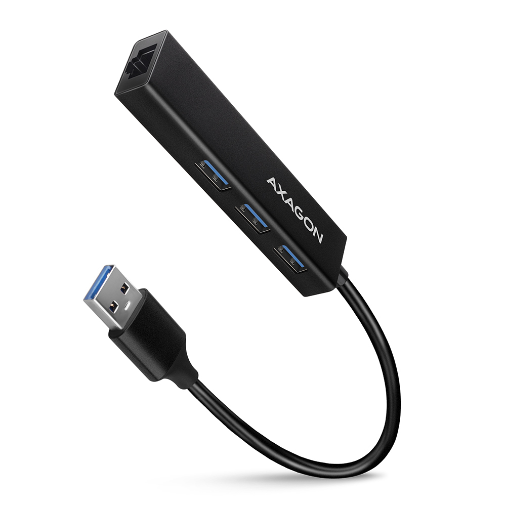 Pilt AXAGON SuperSpeed USB-A Hub and Gigabit LAN | HMA-GL3A