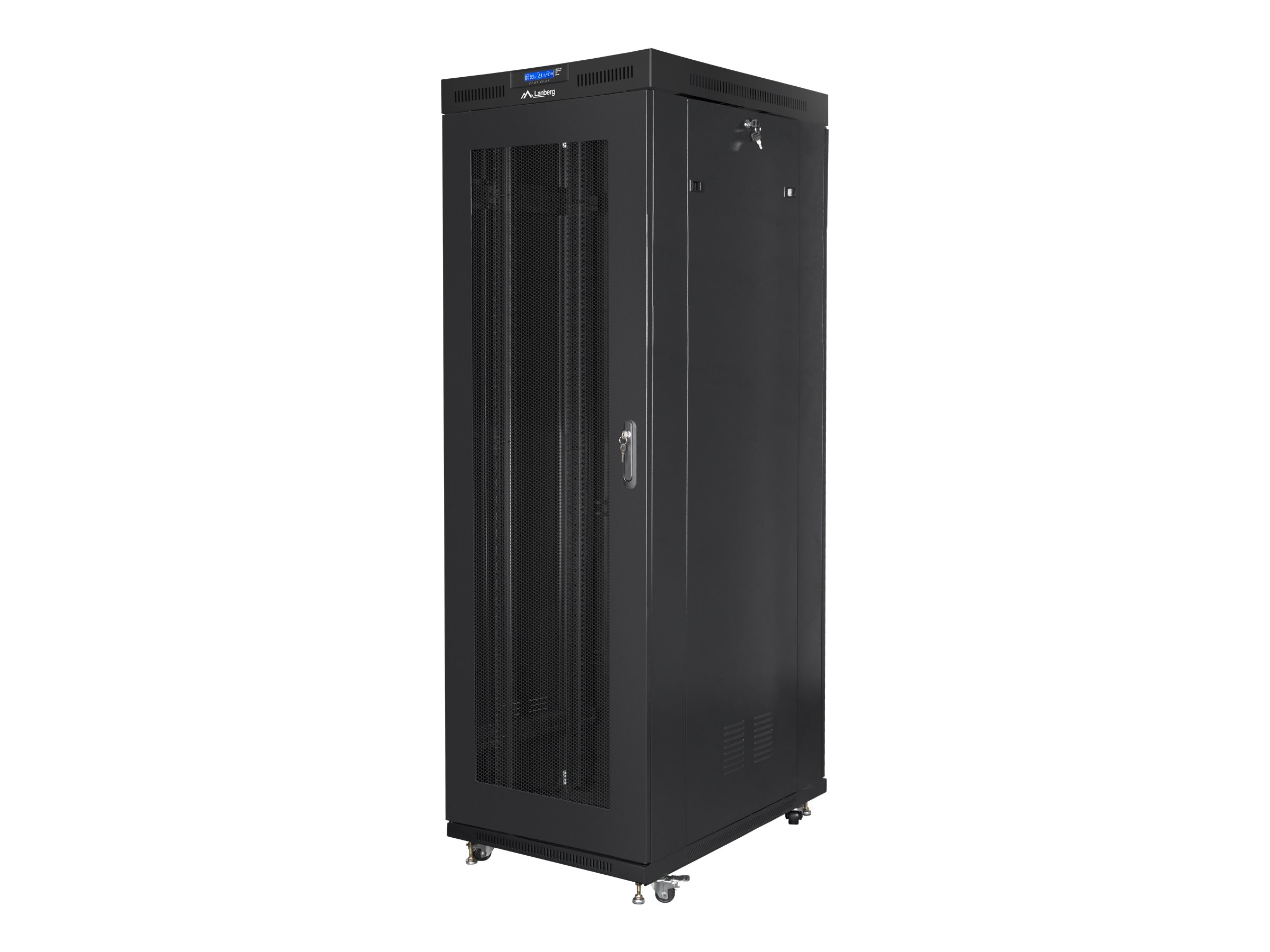Pilt Lanberg | Rack cabinet 19" free-standing 37U/800x1000 (flat pack) with glass door lCD V2 | FF01-8037-23BL | Black