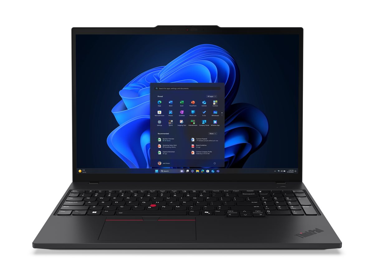 Pilt Lenovo ThinkPad T16 G4 Intel | Black | 16 " | IPS | WUXGA | 1920 x 1200 pixels | Anti-glare | Intel Core Ultra 7 | 255U | 32 GB | SODIMM DDR5 | Solid-state drive capacity 1000 GB | Intel Graphics | Windows 11 Pro | 802.11ax | Bluetooth version 5.3 | LTE Upgradable | Keyboard language English | Keyboard backlit | Warranty 36 month(s) | Battery warranty 12 month(s)