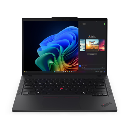 Pilt Lenovo ThinkPad T14 G6 | Black | 14 " | IPS | WUXGA | 1920 x 1200 pixels | Anti-glare | Intel Core U5 | 228V | 32 GB | Soldered LPDDR5x | Solid-state drive capacity 512 GB | Intel Arc Graphics 130V | Windows 11 Pro | 802.11be | Bluetooth version 5.4 | Keyboard language English | Keyboard backlit | Warranty 36 month(s) | Battery warranty 12 month(s)