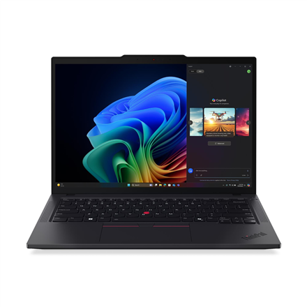 Pilt Lenovo ThinkPad T14 G6 | Black | 14 " | IPS | WUXGA | 1920 x 1200 pixels | Anti-glare | Intel Core U5 | 228V | 32 GB | Soldered LPDDR5x | Solid-state drive capacity 512 GB | Intel Arc Graphics 130V | Windows 11 Pro | 802.11be | Bluetooth version 5.4 | Keyboard language Nordic | Keyboard backlit | Warranty 36 month(s) | Battery warranty 12 month(s)