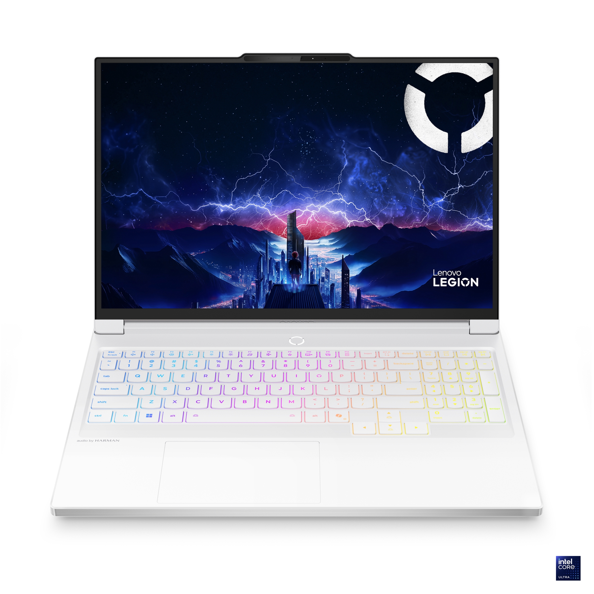 Pilt Lenovo Legion 7 16IAX10 | Glacier White | 16 " | OLED | WQXGA | 2560 x 1600 pixels | Intel Core Ultra 9 | 275HX | 32 (2x16) GB | CSODIMM DDR5 | Solid-state drive capacity 2000 GB | NVIDIA GeForce RTX 5070 | GDDR7 | 8 GB | Windows 11 Home | 802.11be | Bluetooth version 5.4 | Keyboard language English | Keyboard backlit | Warranty 24 month(s) | Battery warranty 12 month(s)