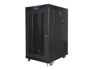 Pilt Lanberg | Rack cabinet 19" free-standing 22U/800x1000 (flat pack) with mesh door | FF01-8022-23BL | Black