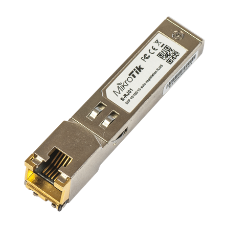 Pilt MikroTik | S-RJ01 | SFP | Copper | RJ-45 | 10/100/1000 Mbit/s | Maximum transfer distance 100 m | 0 to +85C