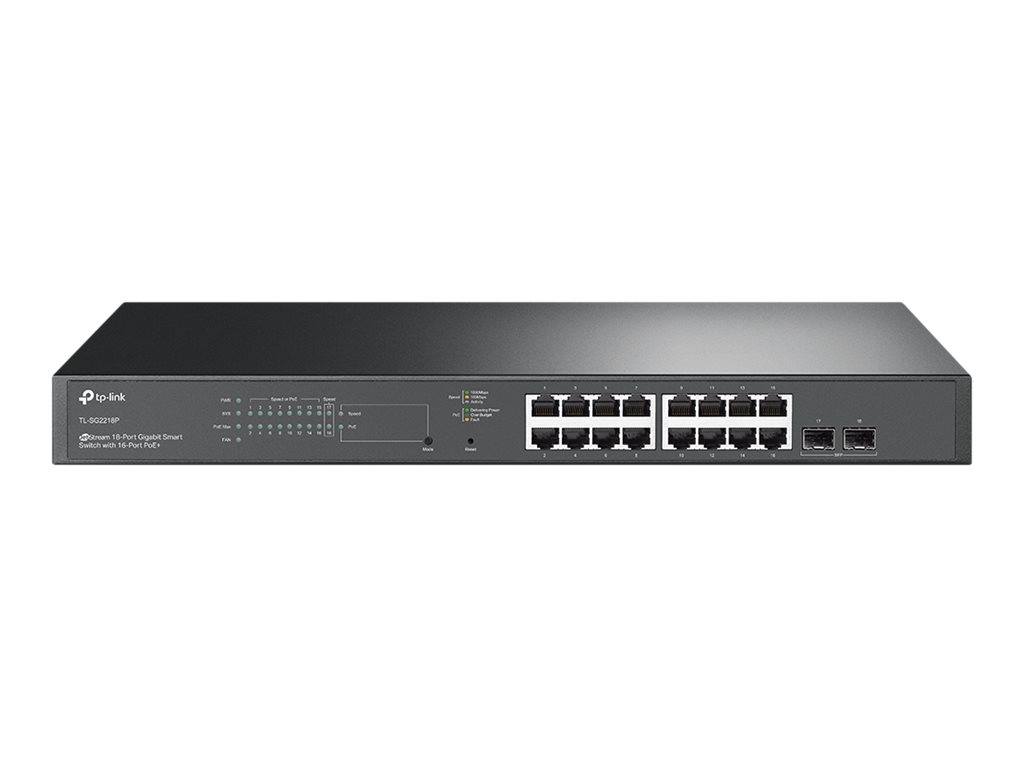 Pilt TP-LINK | SG2218P | JetStream 18-Port Gigabit Smart Switch with 16-Port PoE+ | Rack-mountable | Managed