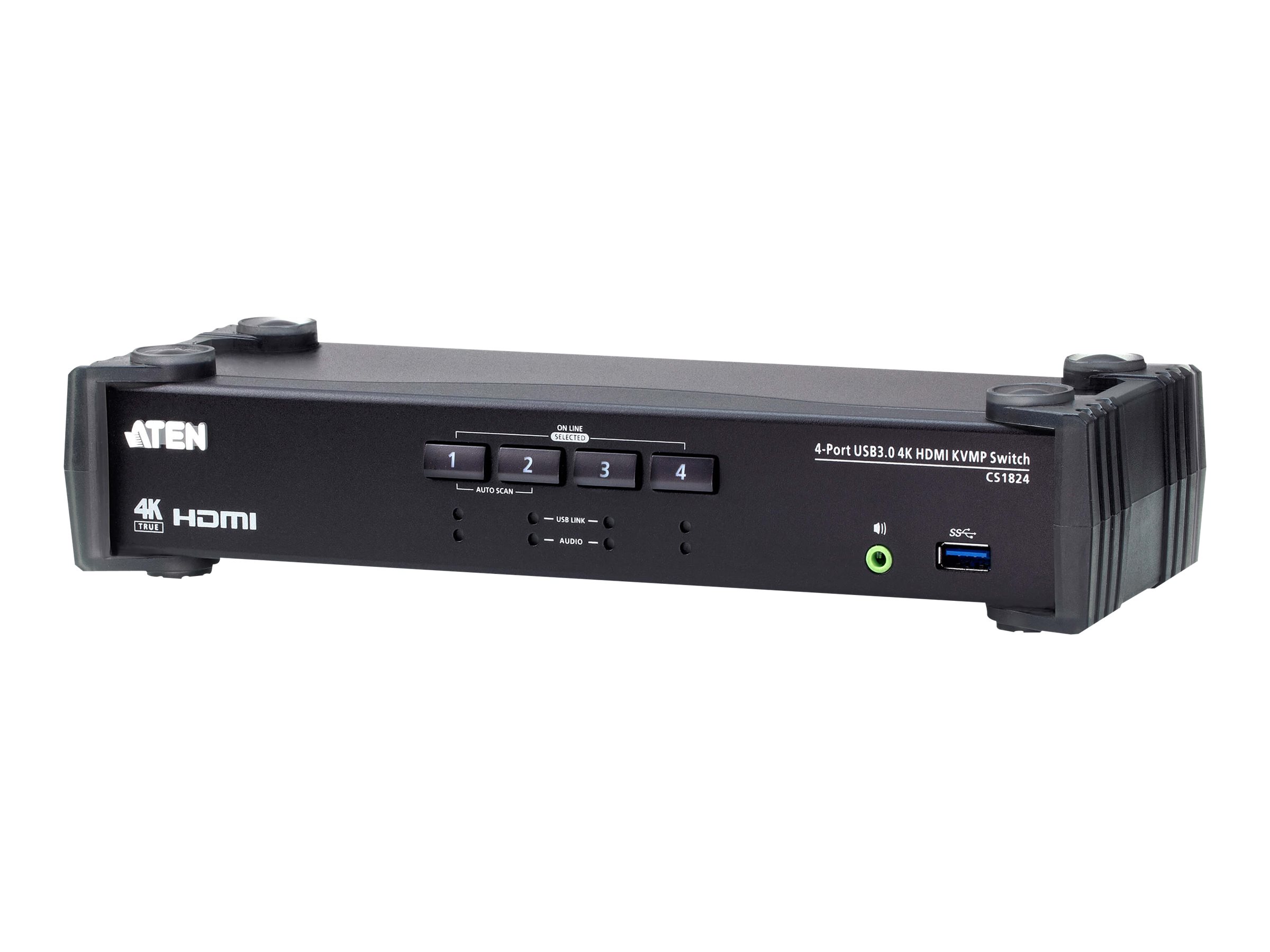 Pilt Aten 4-Port USB 3.0 4K HDMI KVMP Switch with Audio Mixer Mode | CS1824