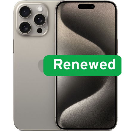 Pilt Apple | RENEW | Grade A++ | iPhone 15 Pro Max | Natural Titanium | 6.7 " | Super Retina XDR OLED | 2796 x 1290 pixels | A17 Pro Chip | 8 GB | 256 GB | Dual SIM | 5G | 48+12+12 MP | iOS | 18