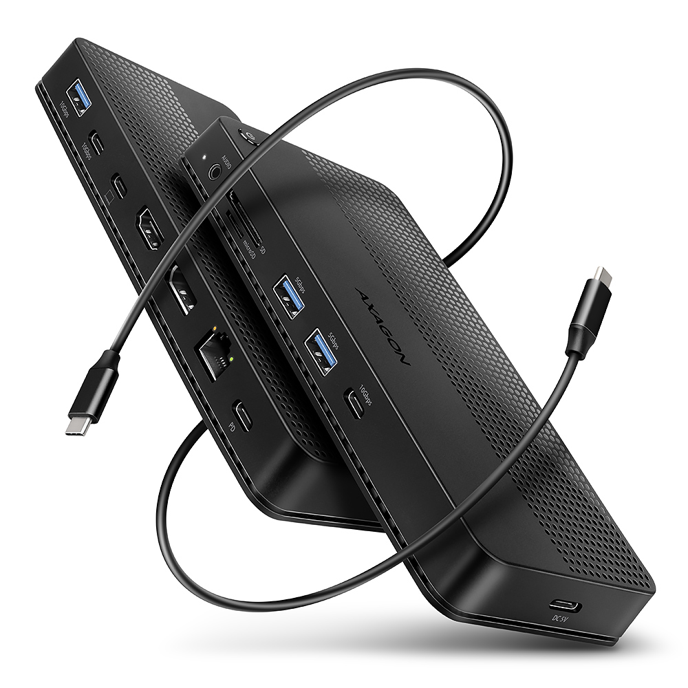 Pilt AXAGON USB4 40Gbps DUAL 4K DISPLAY 12in1 Dock | HMC-U4