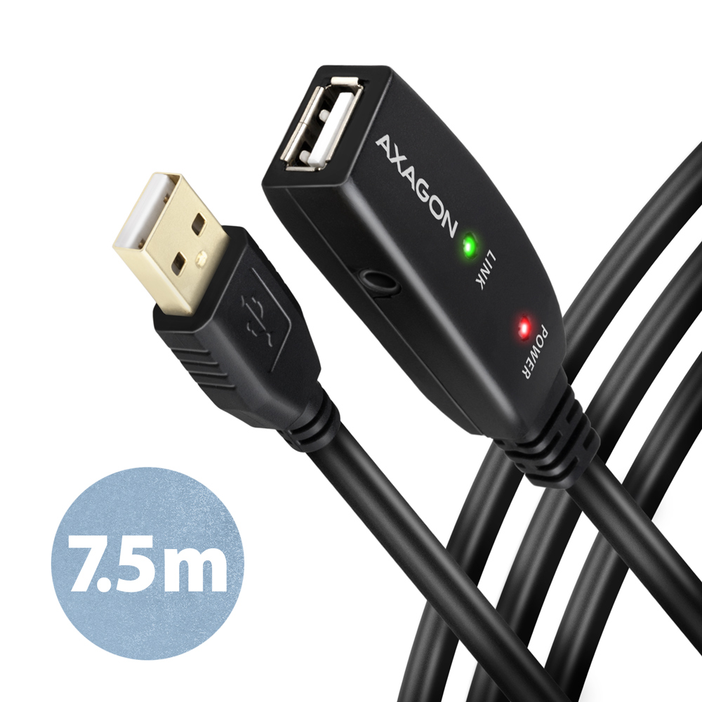 Pilt AXAGON Active extension cable, 7.5 m | ADR-207 | USB Type-A to USB Type-A