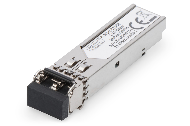 Pilt Digitus | Mini SFP Module | DN-81000 | 50-62.5/125 µm MMF (Multi-Mode Fiber) | Multimode LC Duplex Connector | 1250 Mbit/s | Wavelength 850 nm | Maximum transfer distance 550 m