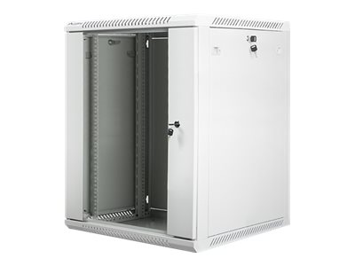 Pilt Lanberg | Rack cabinet 19" wall-mount 15U/600x600 (flat pack) with glass door | WF01-6615-10S | Grey