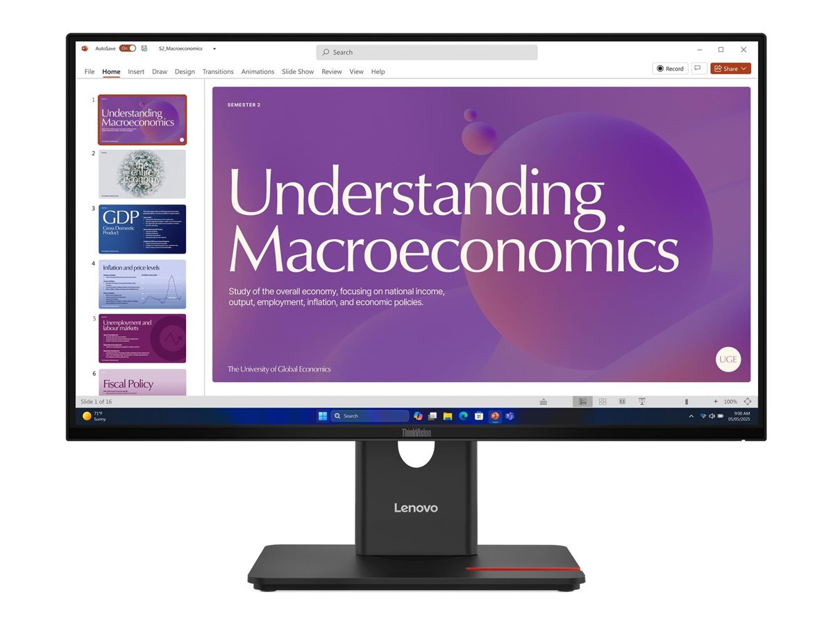Pilt Lenovo ThinkVision T24D-40 | 23.8 " | IPS | 16:9 | 120 Hz | 4 ms | 1920 x 1080 pixels | 250 cd/m² | HDMI ports quantity 1 | Eclipse Black | Warranty 36 month(s)