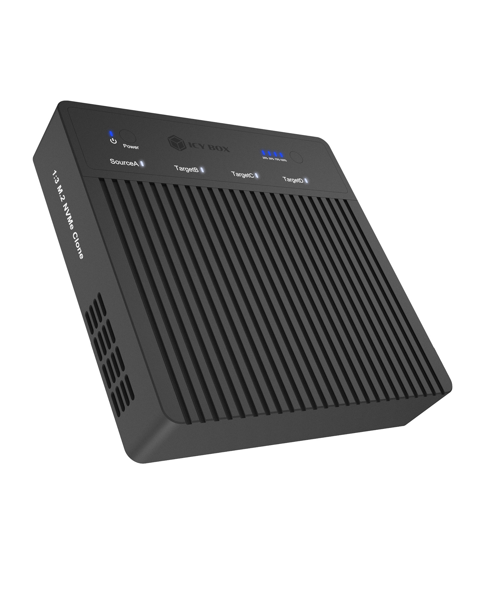 Pilt Raidsonic 4-Bays USB4 Duplicator (1:3 clone) for NVMe M.2 SSD | IB-4013MCL-C4