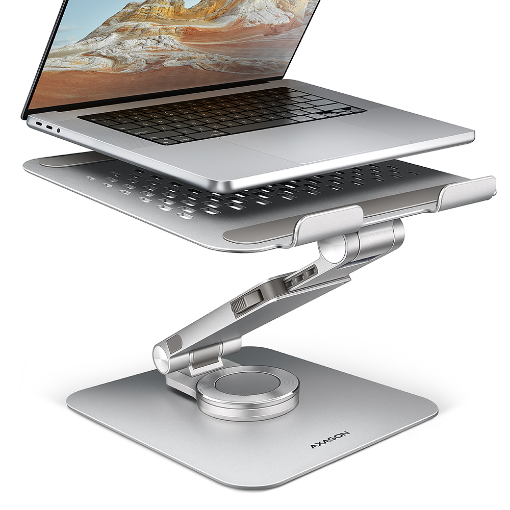 Pilt AXAGON Desk Mount | STND-LR stand with 360° rotation for laptops and tablets | Adjustable Height, Angle | 10-17.3 " | Aluminum