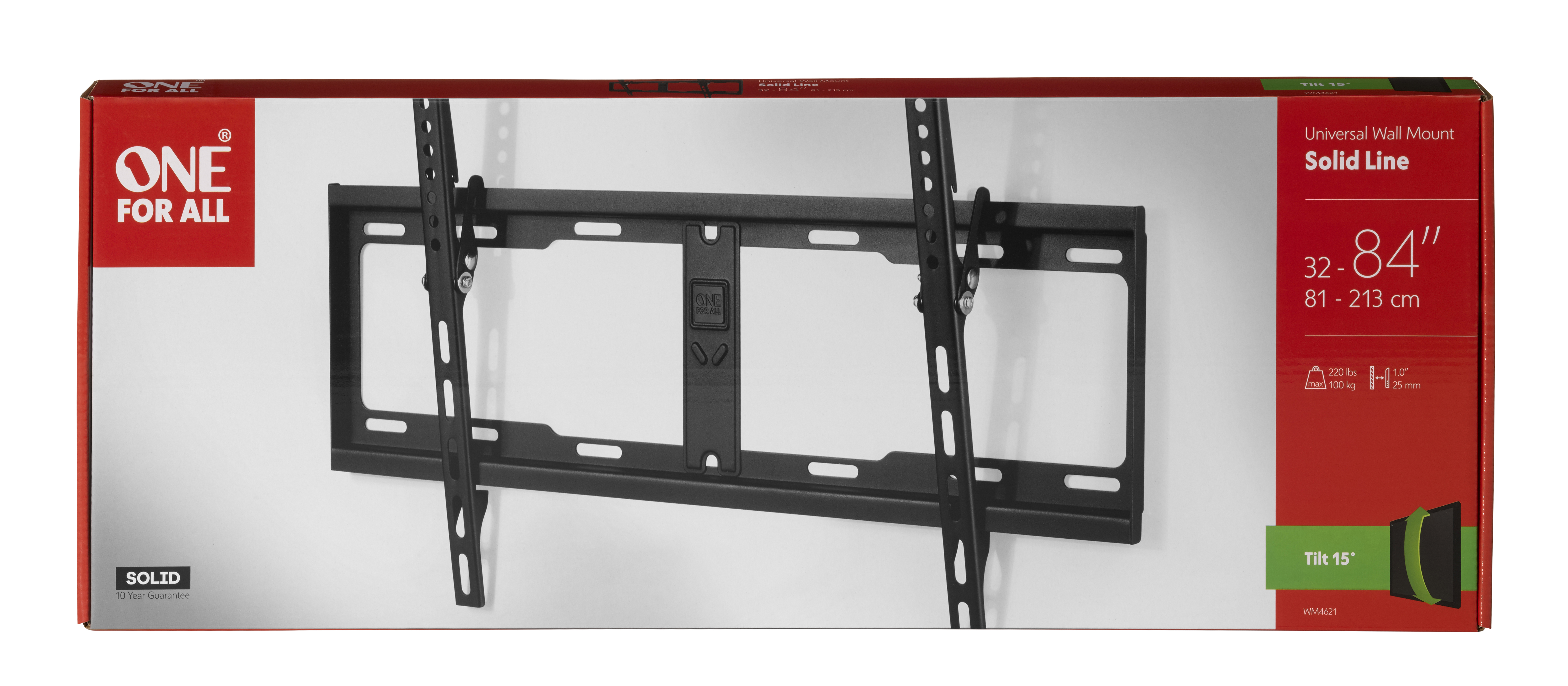 Pilt ONE For ALL Wall mount WM 4621 32-84 " Tilt Maximum weight (capacity) 100 kg Black