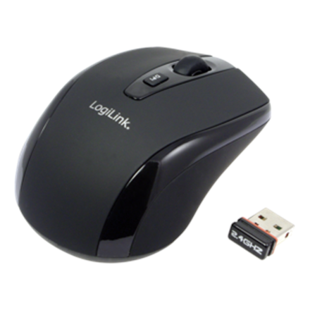 Pilt Logilink | 2.4GH wireless mini mouse with autolink | Maus optisch Funk 2.4 GHz | wireless | Black