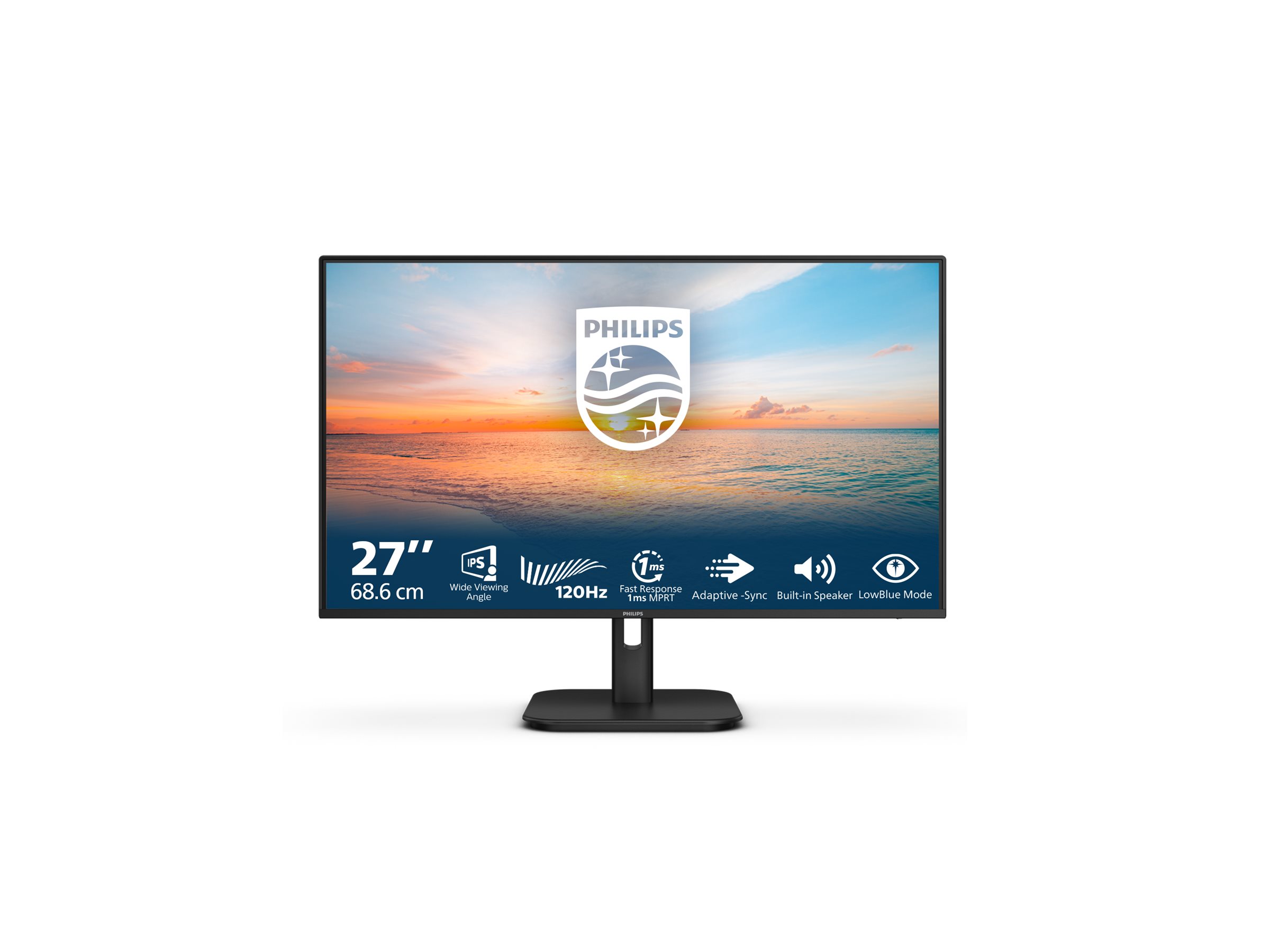Pilt Philips 27E1N1200A/00 | 27 " | IPS | FHD | 16:9 | 120 Hz | 4 ms | 1920 x 1080 pixels | 300 cd/m² | HDMI ports quantity 1 | Black