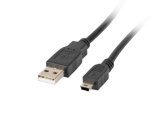 Pilt Lanberg Mini USB to USB Type-A 2.0 Cable, 1.8 m | CA-USBK-10CC-0018-BK | Mini USB to USB Type-A