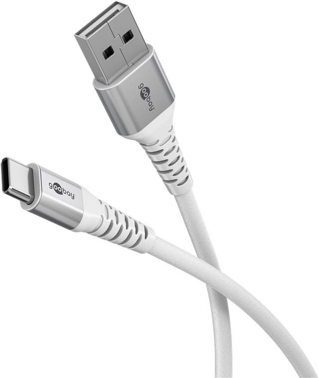 Pilt Goobay USB-C to USB-A Supersoft Textile Cable with Metal Plugs | 74531