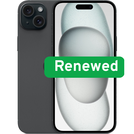 Pilt Apple | RENEW | Grade A++ | iPhone 15 | Black | 6.1 " | Super Retina XDR OLED | 2556 x 1179 pixels | A16 Bionic | 6 GB | 128 GB | Dual SIM | 5G | 48+12 MP | iOS | 18