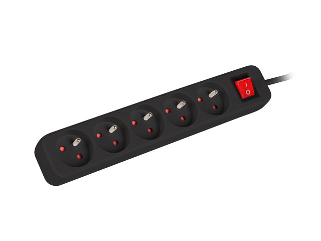 Pilt Lanberg Cable Power Strip, 5X French Outlets with Switch, Quality-Grade Copper, 1.5 m | PS1-05E-0150-BK