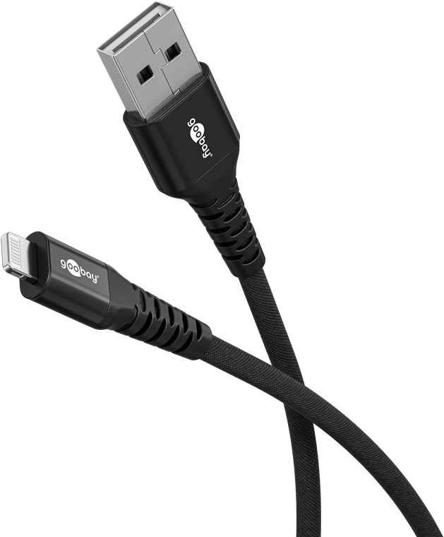 Pilt Goobay Lightning USB-A Supersoft Textile Cable with Metal Plugs | 74504