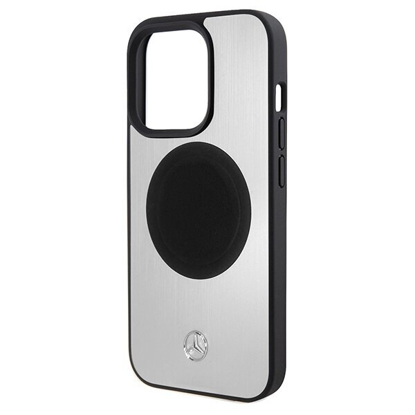 Pilt Mercedes MEHMP15L23ACMS iPhone 15 Pro 6.1" Silver Hardcase Leather & Aluminum MagSafe | Mercedes