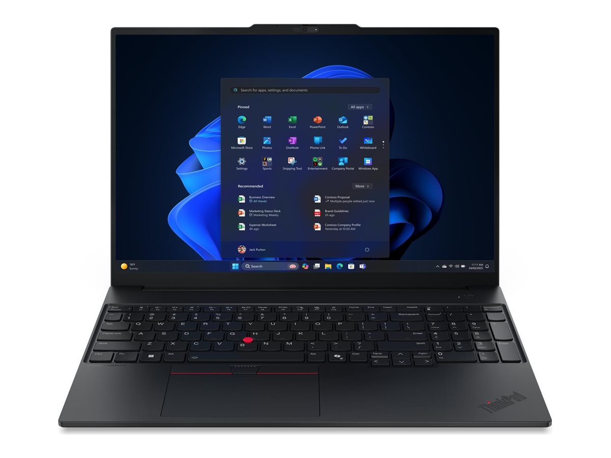 Pilt Lenovo ThinkPad E16 G3 AMD | Black | 16 " | IPS | WUXGA | 1920 x 1200 pixels | Anti-glare | AMD Ryzen 5 | 230 | 16 GB | SO-DIMM DDR5 | Solid-state drive capacity 512 GB | AMD Radeon 760M Graphics | Windows 11 Pro | 802.11ax | Bluetooth version 5.3 | Keyboard language Nordic | Keyboard backlit | Warranty 36 month(s) | Battery warranty 12 month(s)