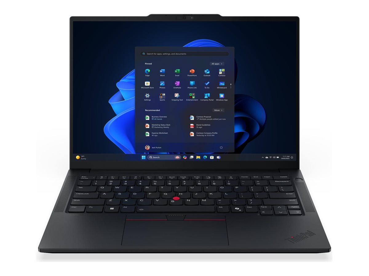 Pilt Lenovo ThinkPad E14 G7 Intel | Black | 14 " | IPS | WUXGA | 1920 x 1200 pixels | Anti-glare | Intel Core Ultra 7 | 255H | 32 GB | SO-DIMM DDR5 | Solid-state drive capacity 512 GB | Intel Arc 140T GPU Functions as Intel Graphics | Windows 11 Pro | 802.11ax | Bluetooth version 5.3 | Keyboard language English | Keyboard backlit | Warranty 36 month(s) | Battery warranty 12 month(s)