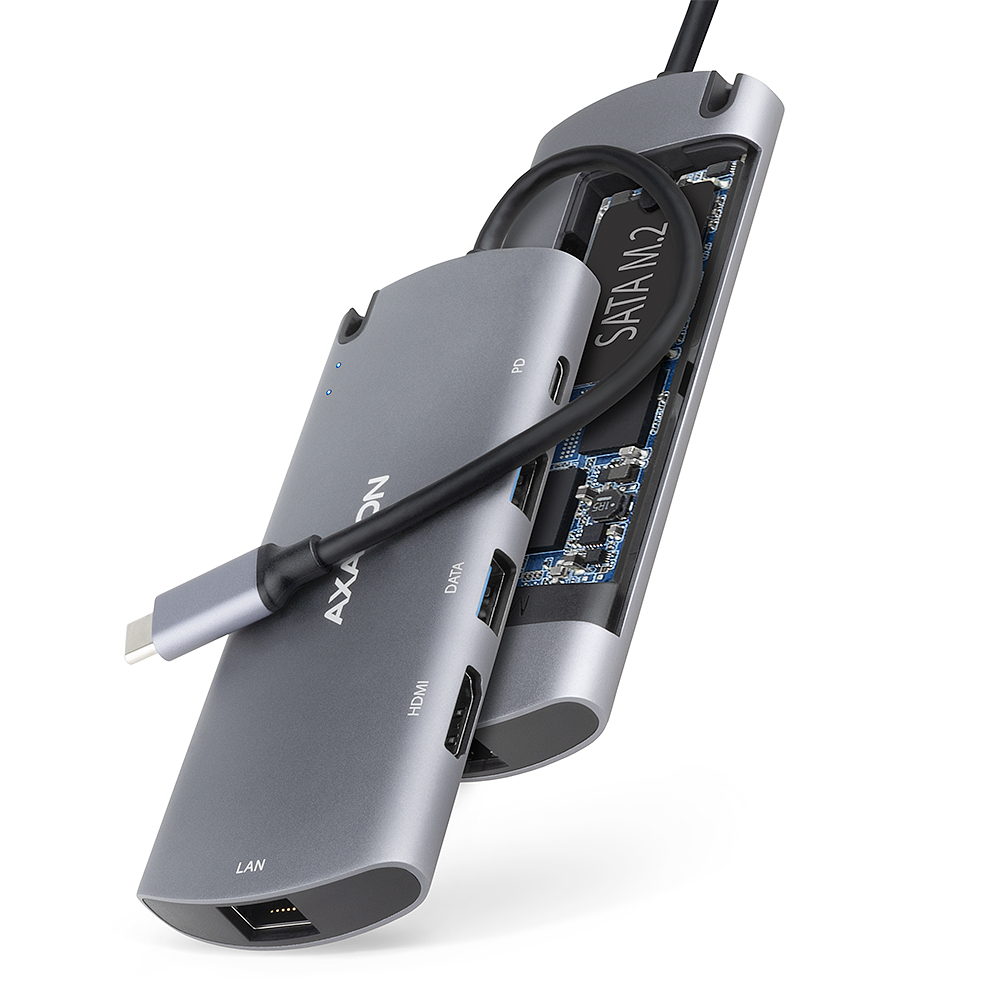 Pilt AXAGON SuperSpeed USB-C Combo 6in1 Hub | HMC-6M2