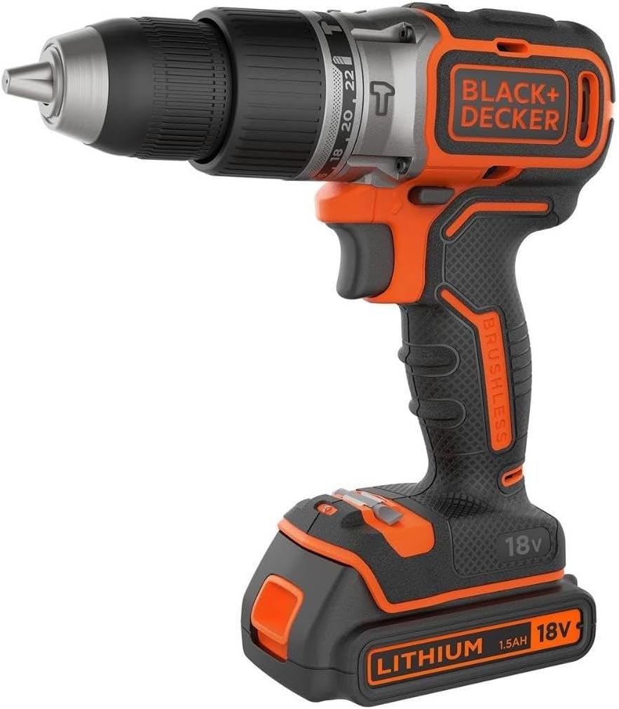 Pilt BLACK & DECKER 18V Drill Driver with 2x2.0 Ah Batteries | BCD383D2XK-QW