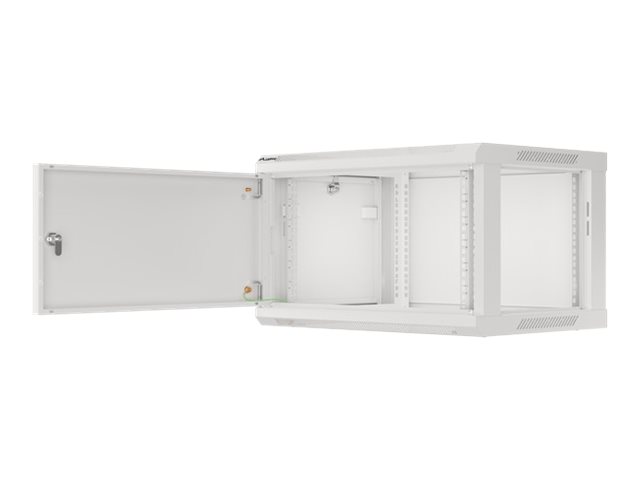 Pilt Lanberg | Rack cabinet 19" wall-mount 6U/600x450 for self-assembly with metal door (flat pack) | WF01-6406-00S | Grey