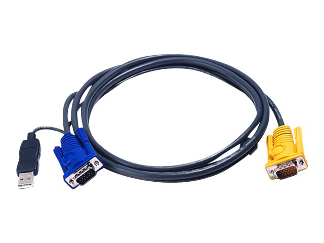 Pilt Aten | 1.8M USB KVM Cable with 3 in 1 SPHD and built-in PS/2 to USB converter | 2L-5202UP