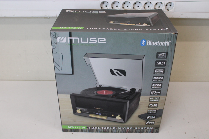 Pilt SALE OUT. Muse MT-112 W Turntable Micro System With Vinyl Deck | Muse Turntable Micro System With Vinyl Deck | MT-112 W | Micro system CD with turntable | USB port | DAMAGED PACKAGING